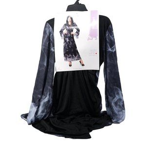 Seasons Womens Misty Spirit Dress Black White Costume Hooded M 8-10 (snag on bac